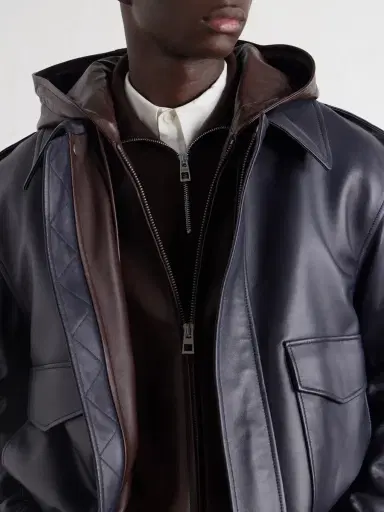Loewe Leather Hooded Jacket - Men | Thumbnail 5