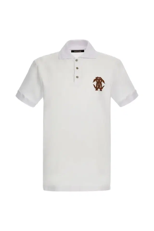 Roberto Cavalli White Polo With Monogram RC