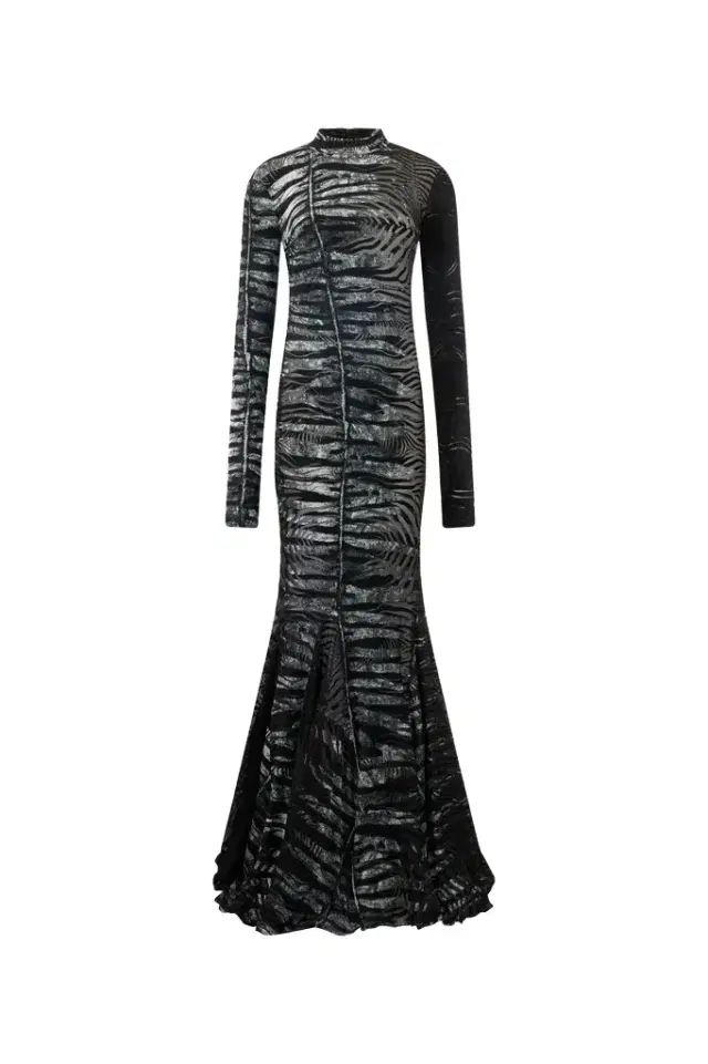 Roberto Cavalli Long See-Through Dress With Zebra Pattern