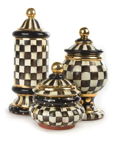 MacKenzie-Childs Courtly Check Column Canister | Thumbnail 1