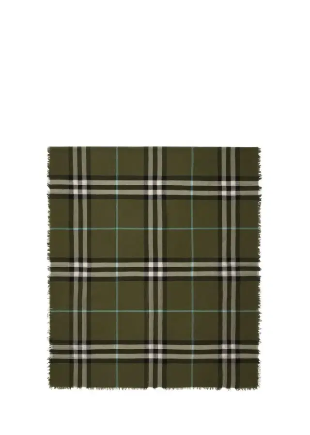 Burberry Wide Check Wool Scarf