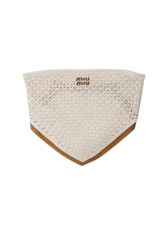 Miu Miu Strapless Crochet Knit Bandana Top