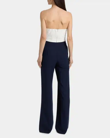 BLACK HALO Jada Two-Tone Strapless Cutout Jumpsuit | Thumbnail 3