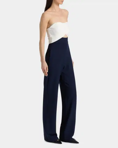 BLACK HALO Jada Two-Tone Strapless Cutout Jumpsuit | Thumbnail 6