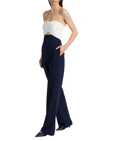 BLACK HALO Jada Two-Tone Strapless Cutout Jumpsuit | Thumbnail 8