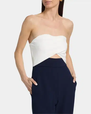 BLACK HALO Jada Two-Tone Strapless Cutout Jumpsuit | Thumbnail 10