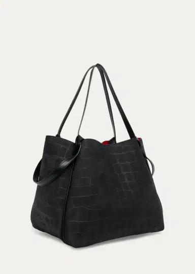 Christian Louboutin Bettina Large Croc-Embossed Suede Tote Bag | Thumbnail 2
