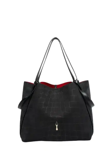 Christian Louboutin Bettina Large Croc-Embossed Suede Tote Bag | Thumbnail 1