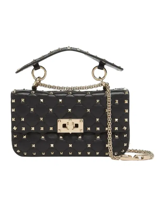 Small Quilted Leather Rockstud Shoulder Bag