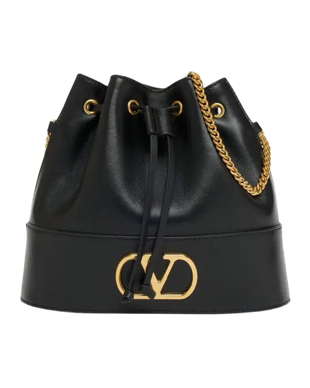 Valentino Garavani Mini Leather Drawstring Bucket Bag