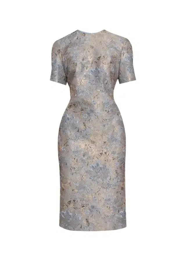 PRABAL GURUNG Short-Sleeve Metallic Floral Jacquard Sheath Dress