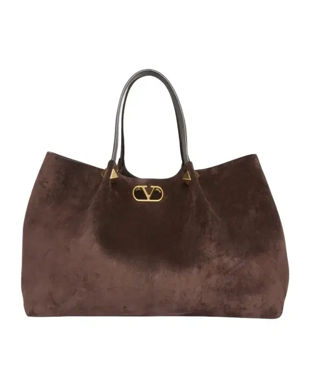Valentino Garavani Large Rockstud Suede Shopping Tote Bag