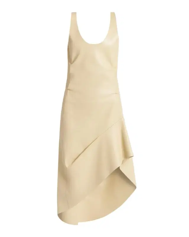 Bottega Veneta Sleeveless Leather Asymmetric Midi Dress