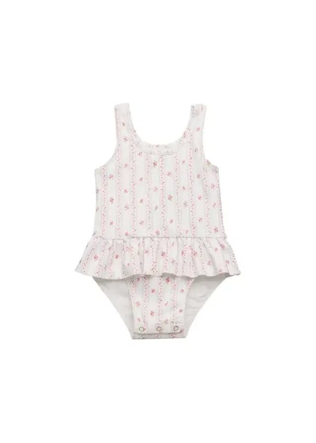 LoveShackFancy Girl's Tamia Floral Ruffle Swimsuit, Size 3M-24M