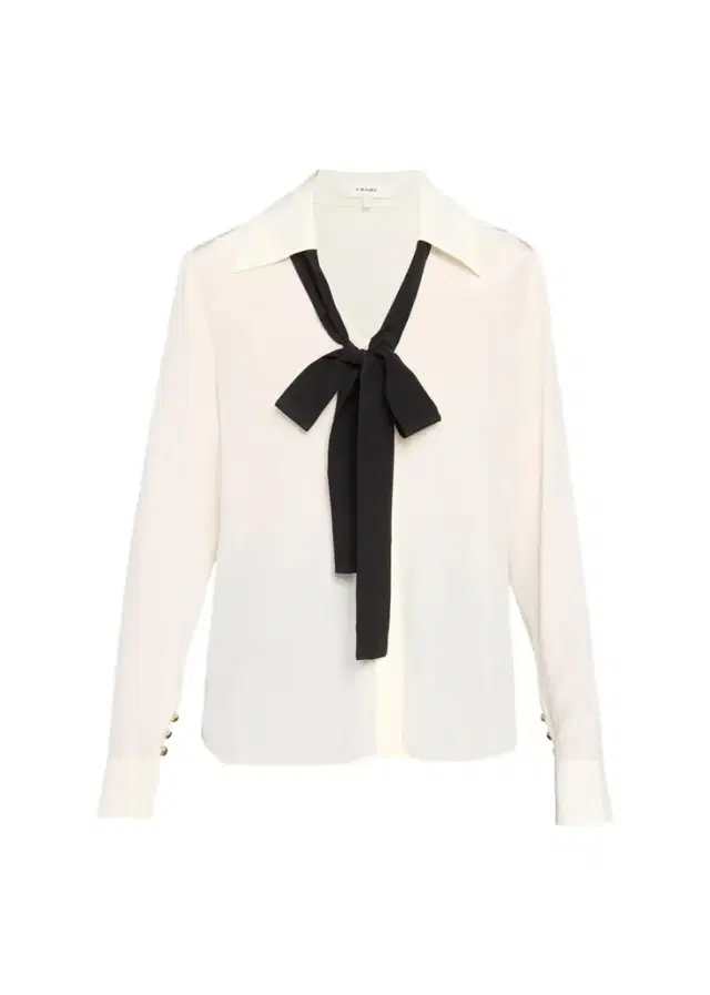 Frame Point Collar Silk Shirt