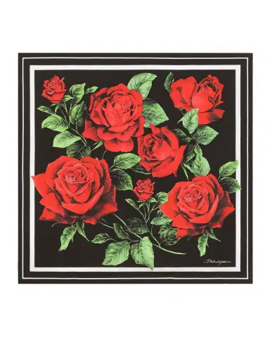 Dolce & Gabbana Rose-Print Silk Twill Scarf | Thumbnail 3