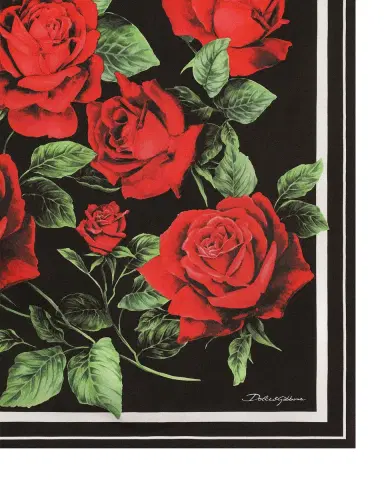 Dolce & Gabbana Rose-Print Silk Twill Scarf | Thumbnail 4