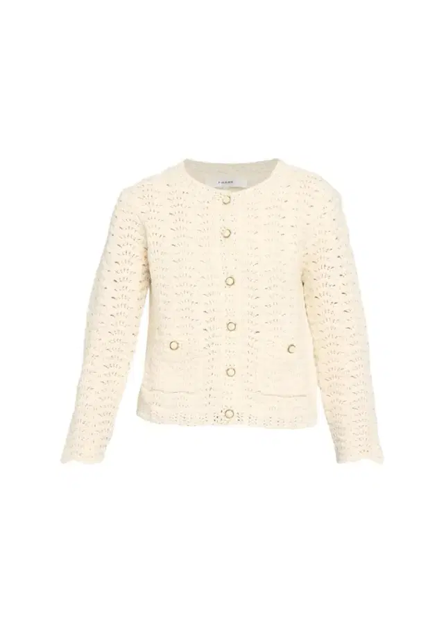 Frame The Chevron Pointelle Knit Cardigan