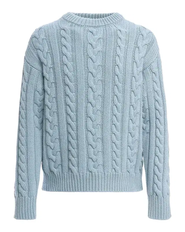 Malo Cable-Knit Cashmere Crewneck Sweater