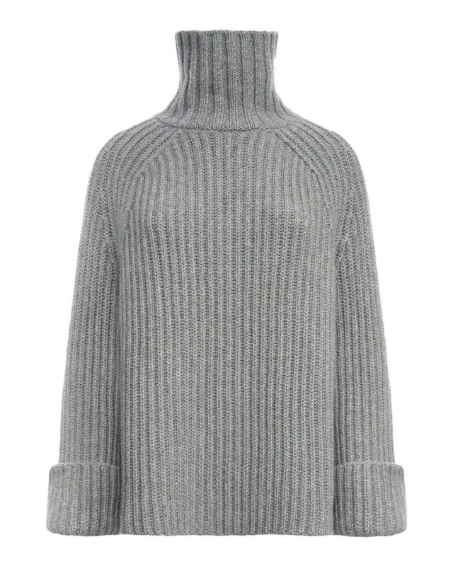 Malo Rib-Knit Cashmere Raglan Turtleneck Sweater