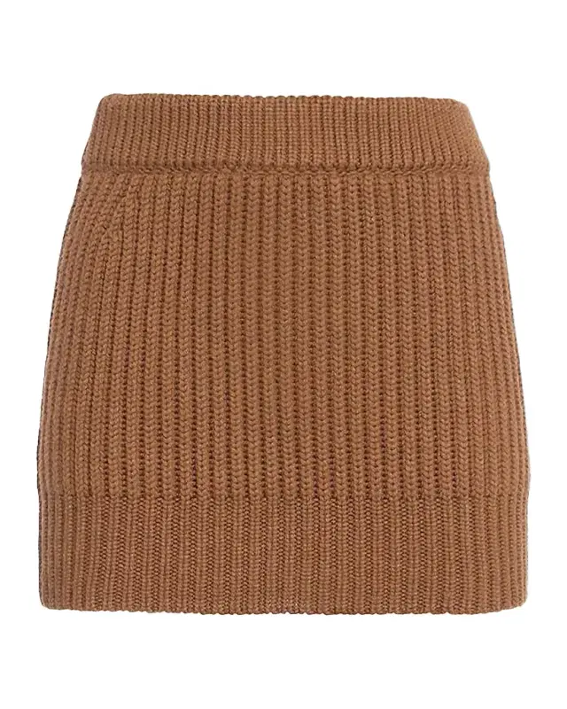 Malo Rib-Knit Cashmere Miniskirt