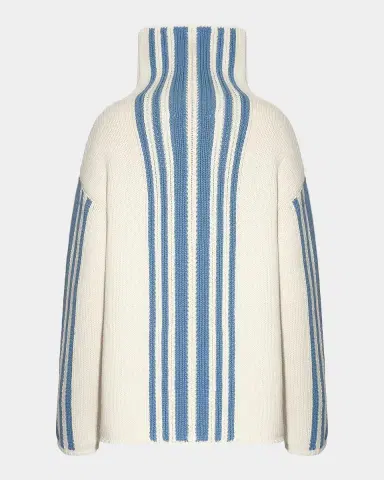 Malo Striped Wool-Cashmere Oversized Turtleneck | Thumbnail 8