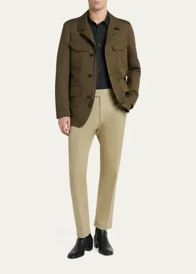 Tom Ford Men's Silk Twill Flap Pocket Button-Down Shirt | Thumbnail 2