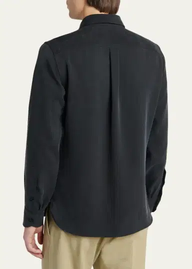 Tom Ford Men's Silk Twill Flap Pocket Button-Down Shirt | Thumbnail 3
