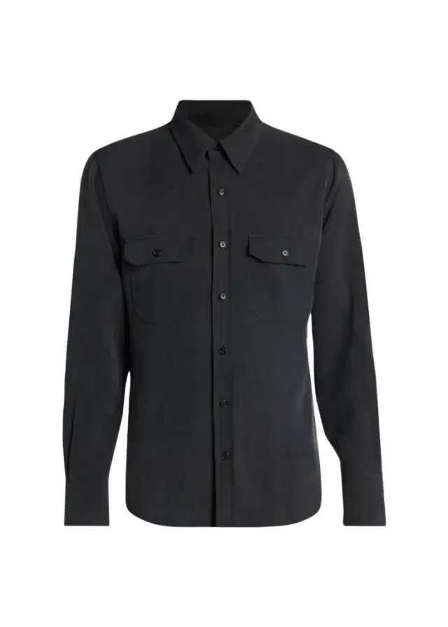 Tom Ford Men's Silk Twill Flap Pocket Button-Down Shirt