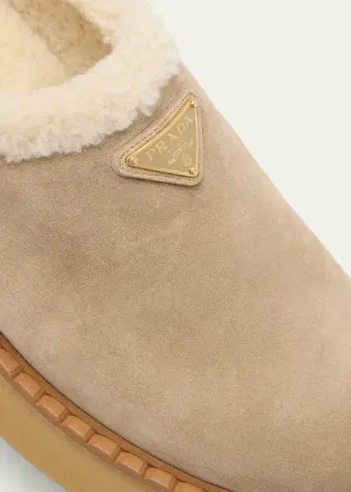 Prada Suede Shearling Cozy Platform Mules | Thumbnail 9 Prada Suede Shearling Cozy Platform Mules | Thumbnail 9