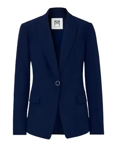 Milly Avery Single-Button Cady Blazer | Thumbnail 1 Milly Avery Single-Button Cady Blazer | Thumbnail 1