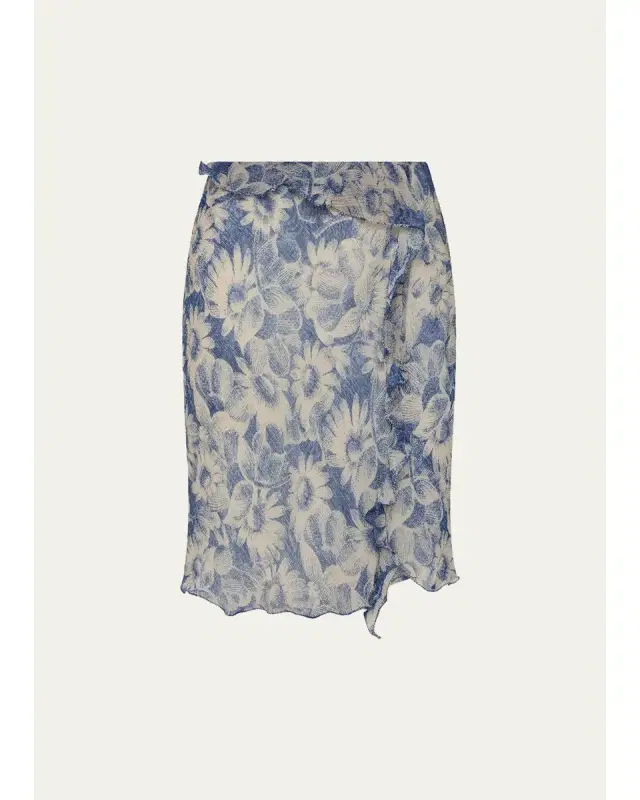 SIR. Lilia Ruffle Midi Skirt