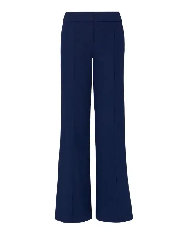 Milly Nash High-Rise Wide-Leg Cady Pants