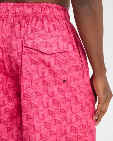 PURPLE Men's Lyocell Cube Logo Pull-On Shorts | Thumbnail 4