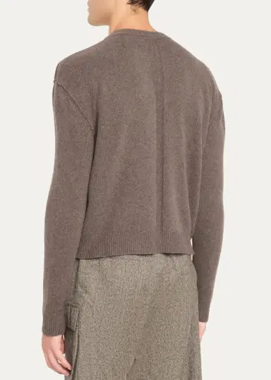 Rick Owens Men's Cashmere and Wool V-Neck Sweater | Thumbnail 3 Rick Owens Men's Cashmere and Wool V-Neck Sweater | Thumbnail 3