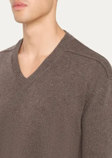 Rick Owens Men's Cashmere and Wool V-Neck Sweater | Thumbnail 5 Rick Owens Men's Cashmere and Wool V-Neck Sweater | Thumbnail 5