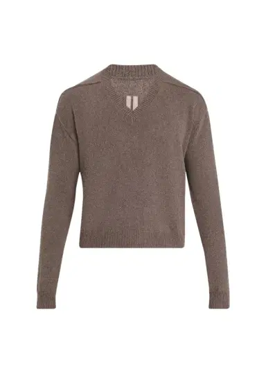 Rick Owens Men's Cashmere and Wool V-Neck Sweater | Thumbnail 1 Rick Owens Men's Cashmere and Wool V-Neck Sweater | Thumbnail 1