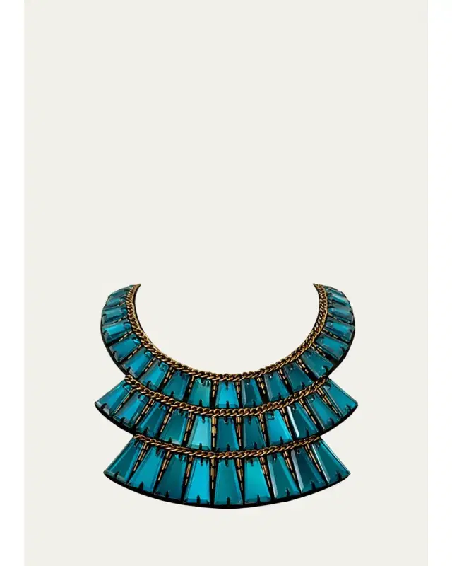 RANJANA KHAN Fiora Goldtone Glass Crystal Bib Necklace