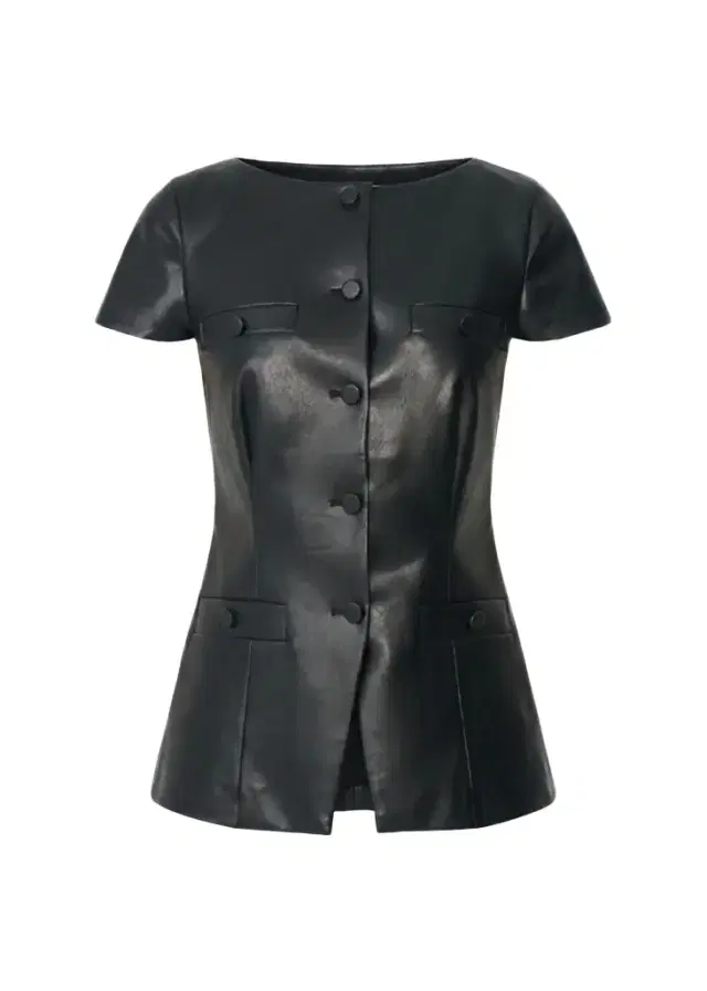 Toccin Ilya Bateau-Neck Vegan Leather Vest