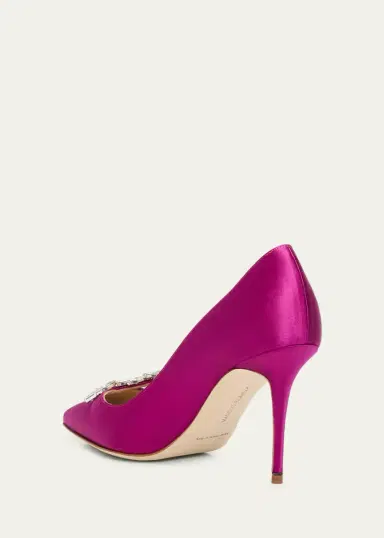 Manolo Blahnik 90mm Nadira Jeweled Satin Pumps | Thumbnail 2 Manolo Blahnik 90mm Nadira Jeweled Satin Pumps | Thumbnail 2