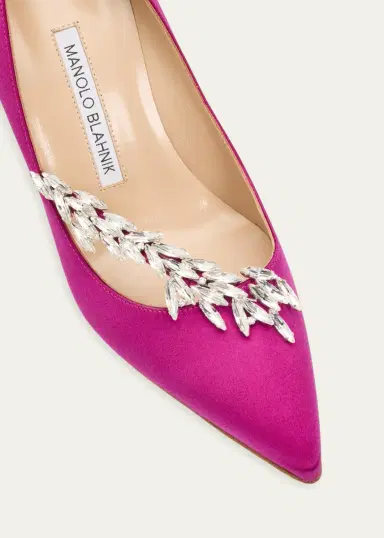 Manolo Blahnik 90mm Nadira Jeweled Satin Pumps | Thumbnail 3 Manolo Blahnik 90mm Nadira Jeweled Satin Pumps | Thumbnail 3