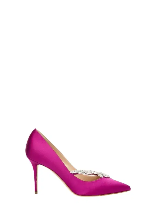 Manolo Blahnik 90mm Nadira Jeweled Satin Pumps