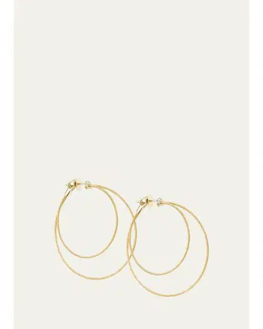 Paul Morelli 18K Gold & 0.11 TCW Diamond Hoop Earrings | Thumbnail 1