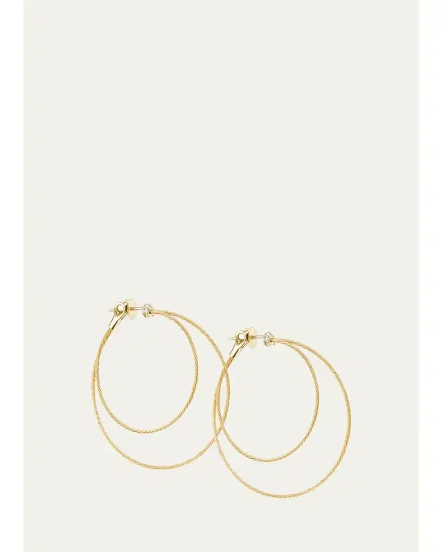 Paul Morelli 18K Gold & 0.11 TCW Diamond Hoop Earrings