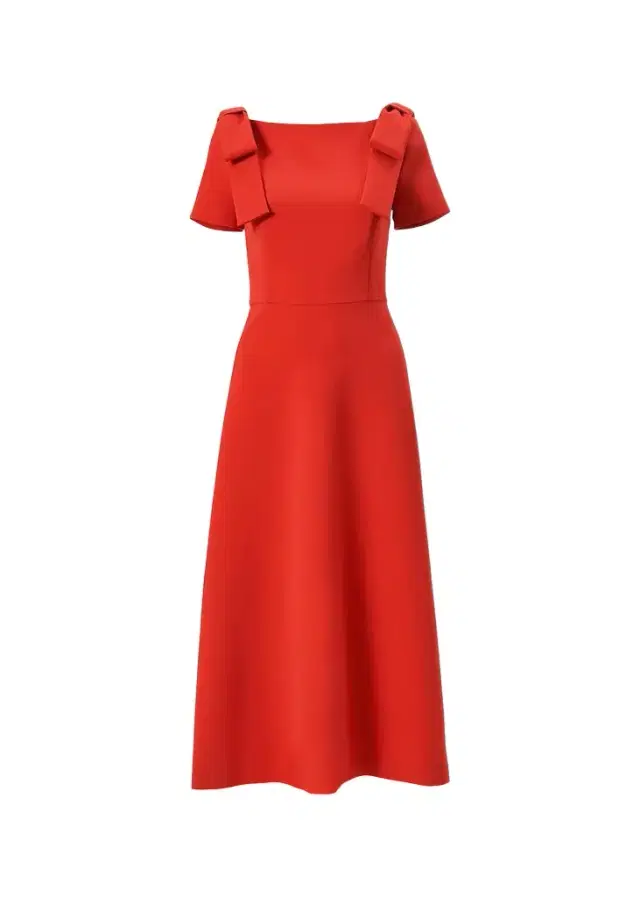 Carolina Herrera Boatneck Bow Short-Sleeve Midi Dress