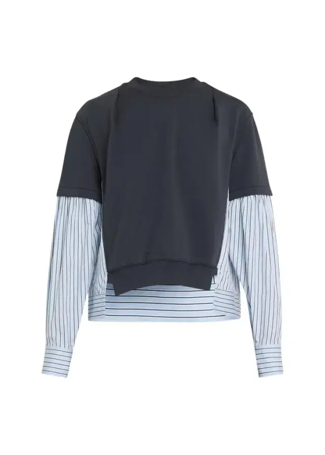 3.1 Phillip Lim Mixed-Media Layered Sweatshirt