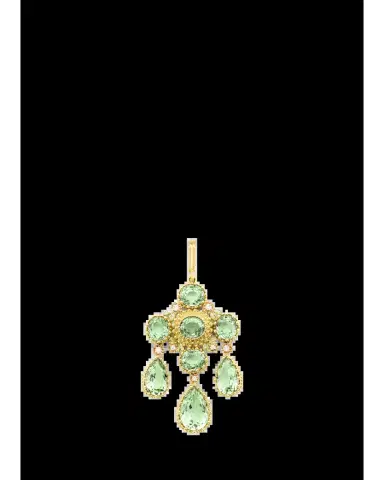 Mellerio 18K Yellow Gold Diamond and Prasiolite Pendant | Thumbnail 2