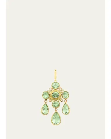 Mellerio 18K Yellow Gold Diamond and Prasiolite Pendant | Thumbnail 1