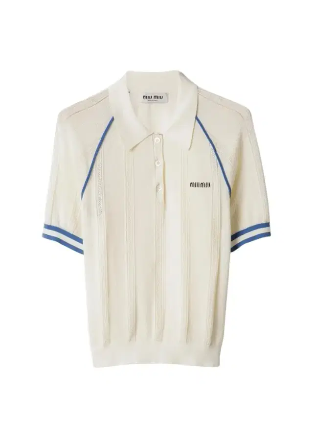Miu Miu Contrast-Striped Cotton-Blend Polo Shirt
