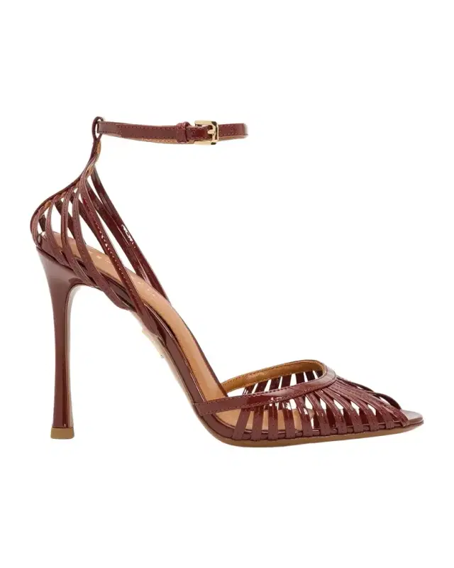 Retrofête Analu 105MM Python-Embossed Leather Heel Sandals